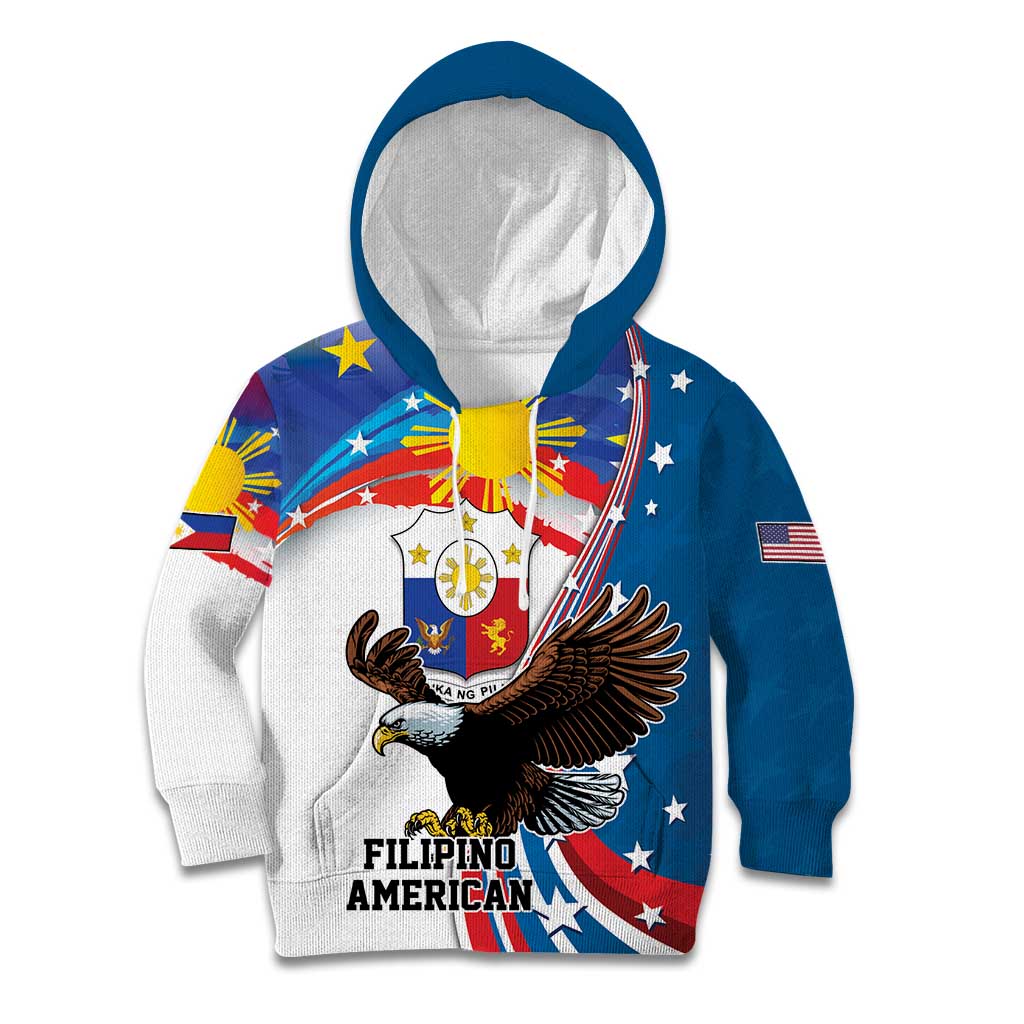 Personalized Filipino-American Kid Hoodie The Eight-Rayed Sun with Bald Eagle