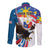 Personalized Filipino-American Long Sleeve Button Shirt The Eight-Rayed Sun with Bald Eagle