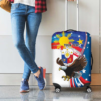 Personalized Filipino-American Luggage Cover The Eight-Rayed Sun with Bald Eagle