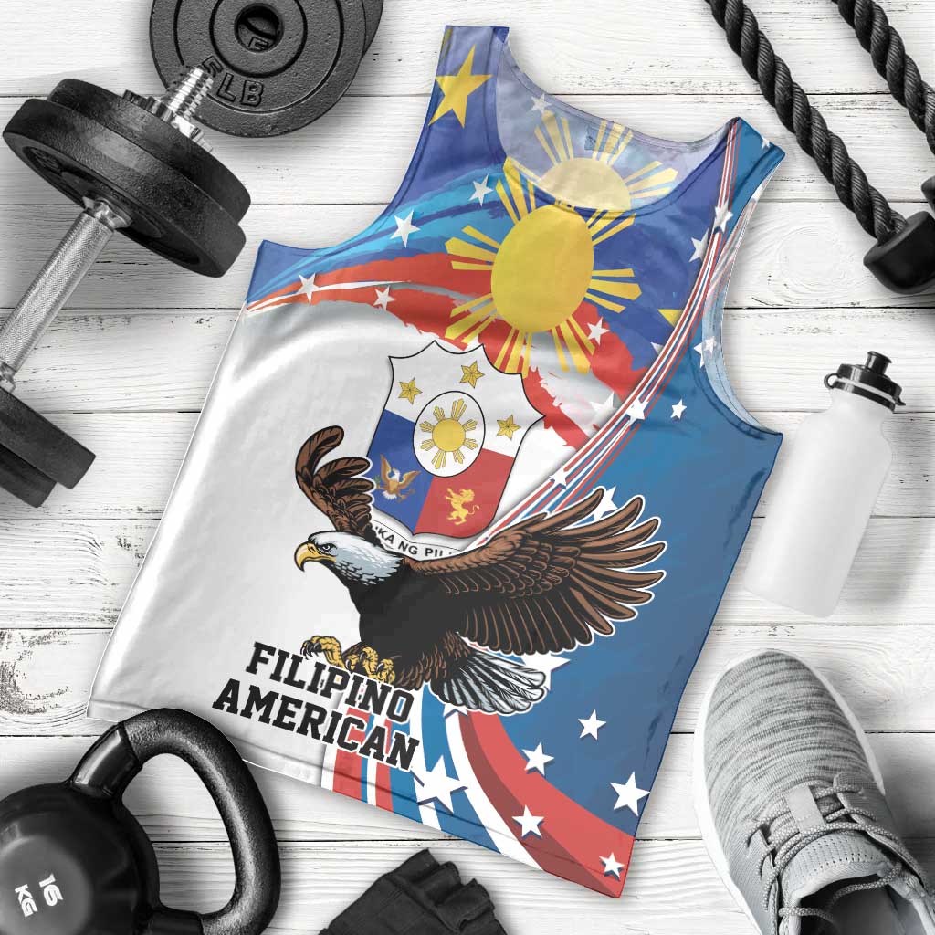 Personalized Filipino-American Men Tank Top The Eight-Rayed Sun with Bald Eagle LT9 - Polynesian Pride