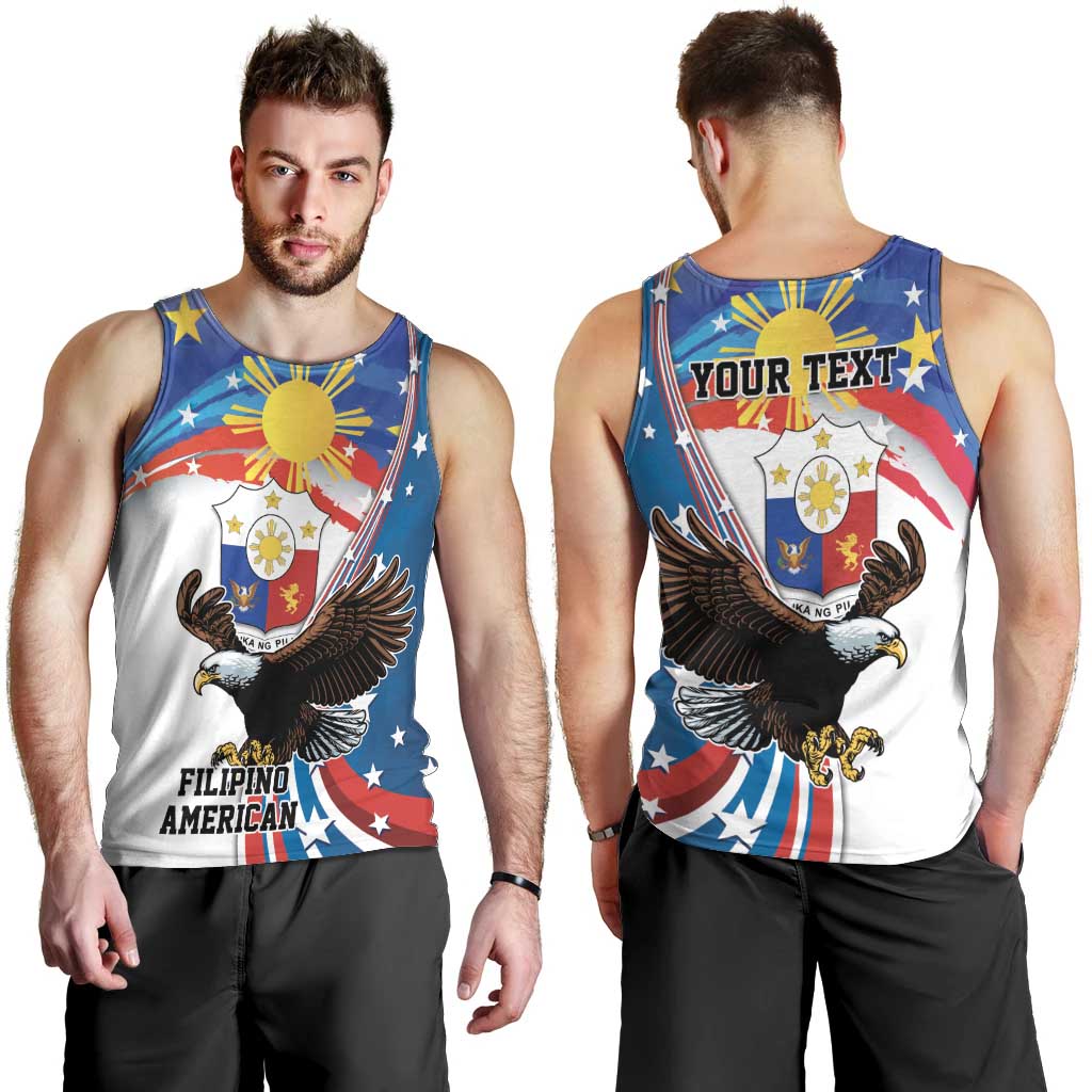 Personalized Filipino-American Men Tank Top The Eight-Rayed Sun with Bald Eagle LT9 - Polynesian Pride