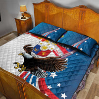 Personalized Filipino-American Quilt Bed Set The Eight-Rayed Sun with Bald Eagle LT9 - Polynesian Pride