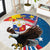 Personalized Filipino-American Round Carpet The Eight-Rayed Sun with Bald Eagle