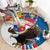 Personalized Filipino-American Round Carpet The Eight-Rayed Sun with Bald Eagle