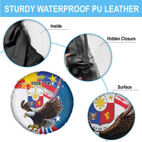 Personalized Filipino-American Spare Tire Cover The Eight-Rayed Sun with Bald Eagle LT9 - Polynesian Pride