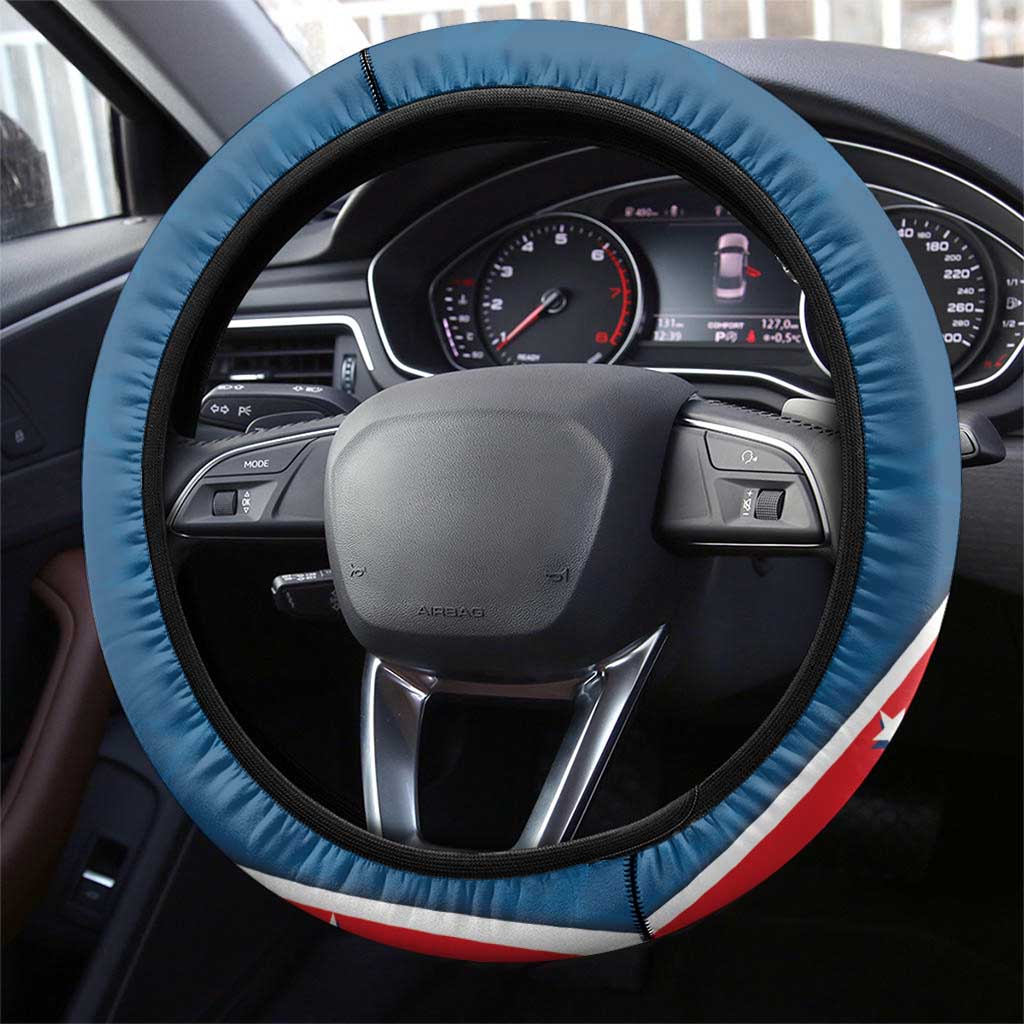 Filipino-American Steering Wheel Cover The Eight-Rayed Sun with Bald Eagle LT9 - Polynesian Pride