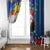 Personalized Filipino-American Window Curtain The Eight-Rayed Sun with Bald Eagle