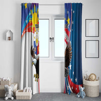 Personalized Filipino-American Window Curtain The Eight-Rayed Sun with Bald Eagle LT9 - Polynesian Pride