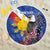 Personalized Filipino-American Beach Blanket Philippines Coat Of Arms with Bald Eagle