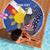 Personalized Filipino-American Beach Blanket Philippines Coat Of Arms with Bald Eagle