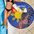 Personalized Filipino-American Beach Blanket Philippines Coat Of Arms with Bald Eagle