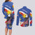 Personalized Filipino-American Couples Matching Long Sleeve Bodycon Dress and Long Sleeve Button Shirt Philippines Coat Of Arms with Bald Eagle