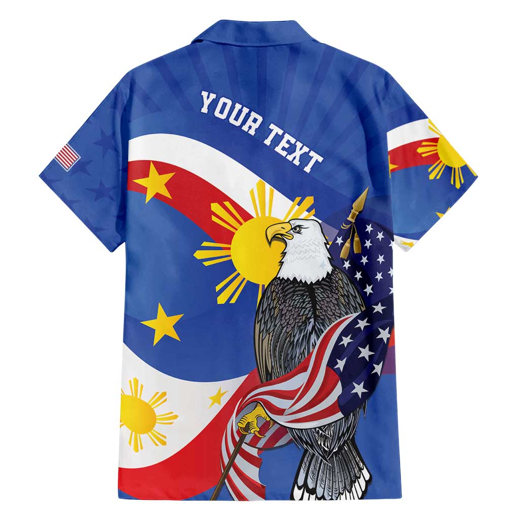 Personalized Filipino-American Family Matching Long Sleeve Bodycon Dress and Hawaiian Shirt Philippines Coat Of Arms with Bald Eagle