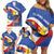 Personalized Filipino-American Family Matching Off Shoulder Short Dress and Hawaiian Shirt Philippines Coat Of Arms with Bald Eagle