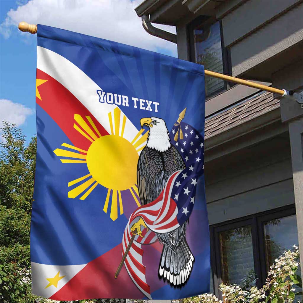 Personalized Filipino-American Garden Flag Philippines Coat Of Arms with Bald Eagle