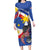 Personalized Filipino-American Long Sleeve Bodycon Dress Philippines Coat Of Arms with Bald Eagle