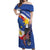 Personalized Filipino-American Off Shoulder Maxi Dress Philippines Coat Of Arms with Bald Eagle