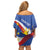 Personalized Filipino-American Off Shoulder Short Dress Philippines Coat Of Arms with Bald Eagle