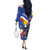 Personalized Filipino-American Off The Shoulder Long Sleeve Dress Philippines Coat Of Arms with Bald Eagle