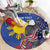 Personalized Filipino-American Round Carpet Philippines Coat Of Arms with Bald Eagle