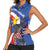 Personalized Filipino-American Women Sleeveless Polo Shirt Philippines Coat Of Arms with Bald Eagle