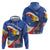 Personalized Filipino-American Zip Hoodie Philippines Coat Of Arms with Bald Eagle