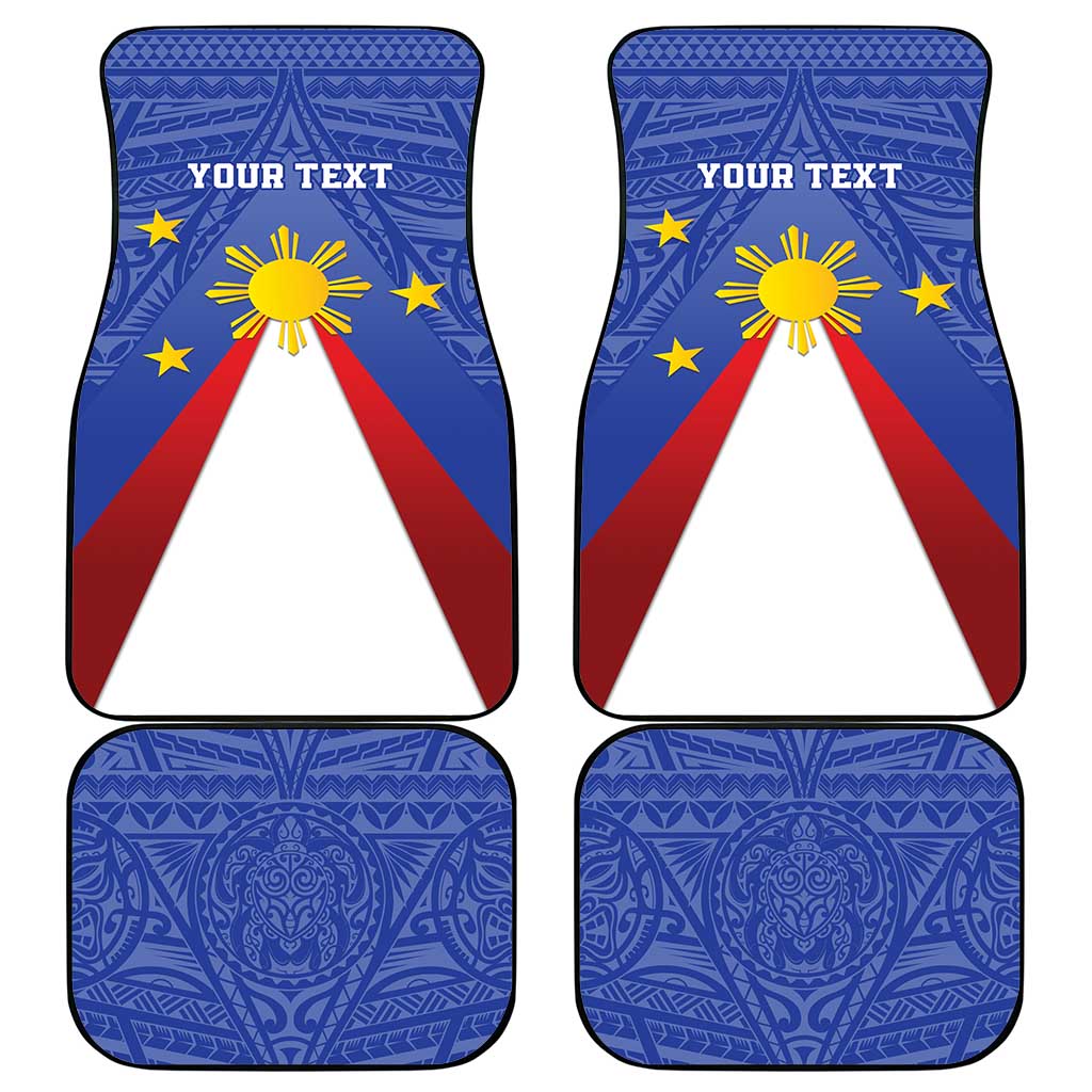 Personalized Pilipinas Eight-Rayed Sun Car Mats Philippines Map With Polynesian Style