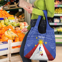 Personalized Pilipinas Eight-Rayed Sun Grocery Bag Philippines Map With Polynesian Style
