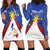 Personalized Pilipinas Eight-Rayed Sun Hoodie Dress Philippines Map With Polynesian Style