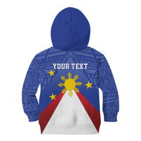 Personalized Pilipinas Eight-Rayed Sun Kid Hoodie Philippines Map With Polynesian Style
