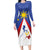 Personalized Pilipinas Eight-Rayed Sun Long Sleeve Bodycon Dress Philippines Map With Polynesian Style