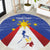 Personalized Pilipinas Eight-Rayed Sun Round Carpet Philippines Map With Polynesian Style