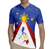 Personalized Pilipinas Eight-Rayed Sun Rugby Jersey Philippines Map With Polynesian Style