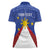 Personalized Pilipinas Eight-Rayed Sun Women Polo Shirt Philippines Map With Polynesian Style