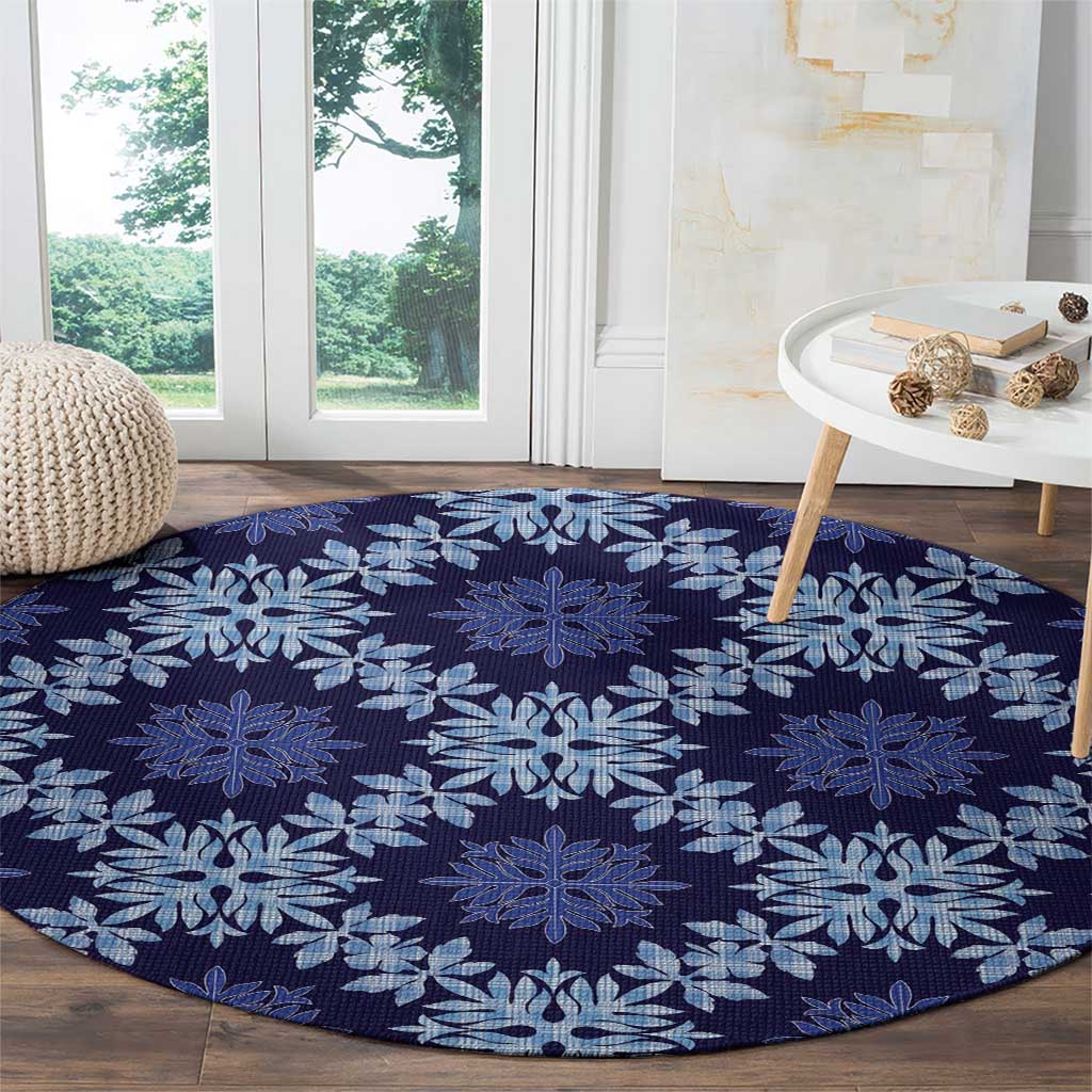 Palaka Hawaiian Quilt Seamless Pattern Round Carpet - Polynesian Pride