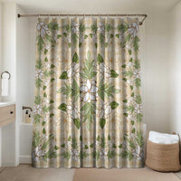 Squares Maile Leaf Bathroom Set Beige Palaka Hawaiian Quilt Pattern - Polynesian Pride