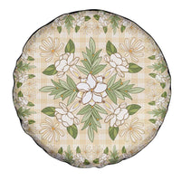 Squares Maile Leaf Spare Tire Cover Beige Palaka Hawaiian Quilt Pattern - Polynesian Pride