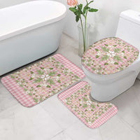Squares Maile Leaf Bathroom Set Pink Palaka Hawaiian Quilt Pattern - Polynesian Pride