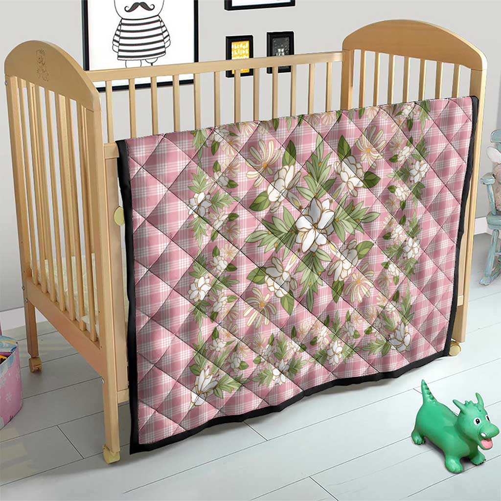 Squares Maile Leaf Quilt Pink Palaka Hawaiian Quilt Pattern - Polynesian Pride