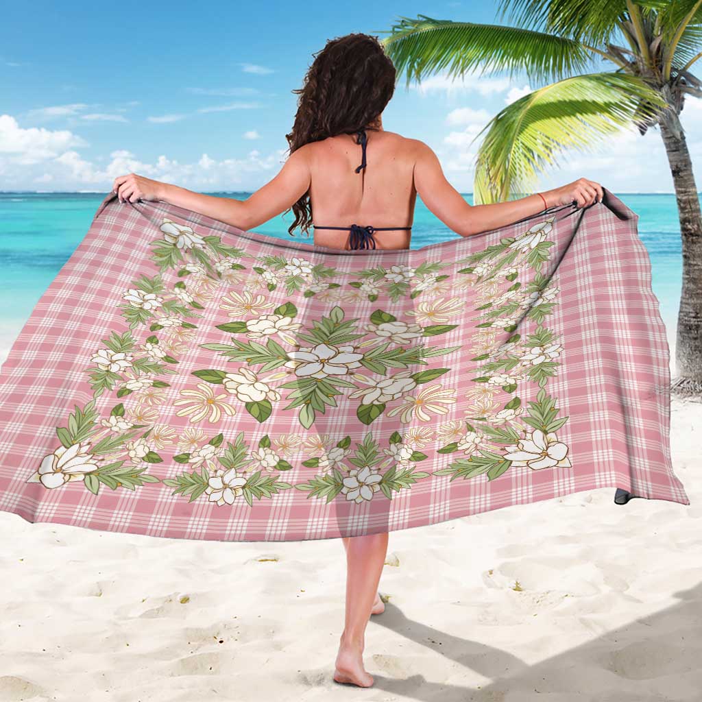 Squares Maile Leaf Sarong Pink Palaka Hawaiian Quilt Pattern - Polynesian Pride
