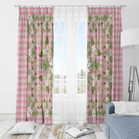 Squares Maile Leaf Window Curtain Pink Palaka Hawaiian Quilt Pattern - Polynesian Pride