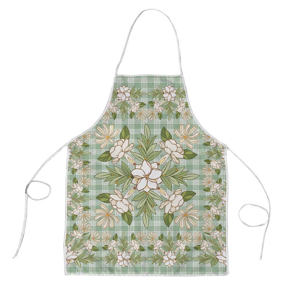 Squares Maile Leaf Apron Turquoise Palaka Hawaiian Quilt Pattern - Polynesian Pride
