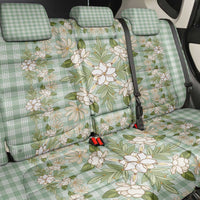 Squares Maile Leaf Back Car Seat Cover Turquoise Palaka Hawaiian Quilt Pattern - Polynesian Pride