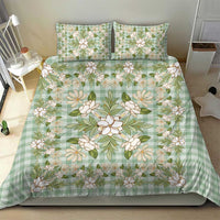 Squares Maile Leaf Bedding Set Turquoise Palaka Hawaiian Quilt Pattern - Polynesian Pride