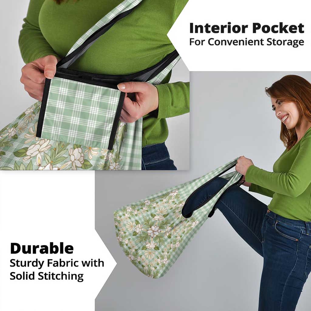 Squares Maile Leaf Grocery Bag Turquoise Palaka Hawaiian Quilt Pattern - Polynesian Pride