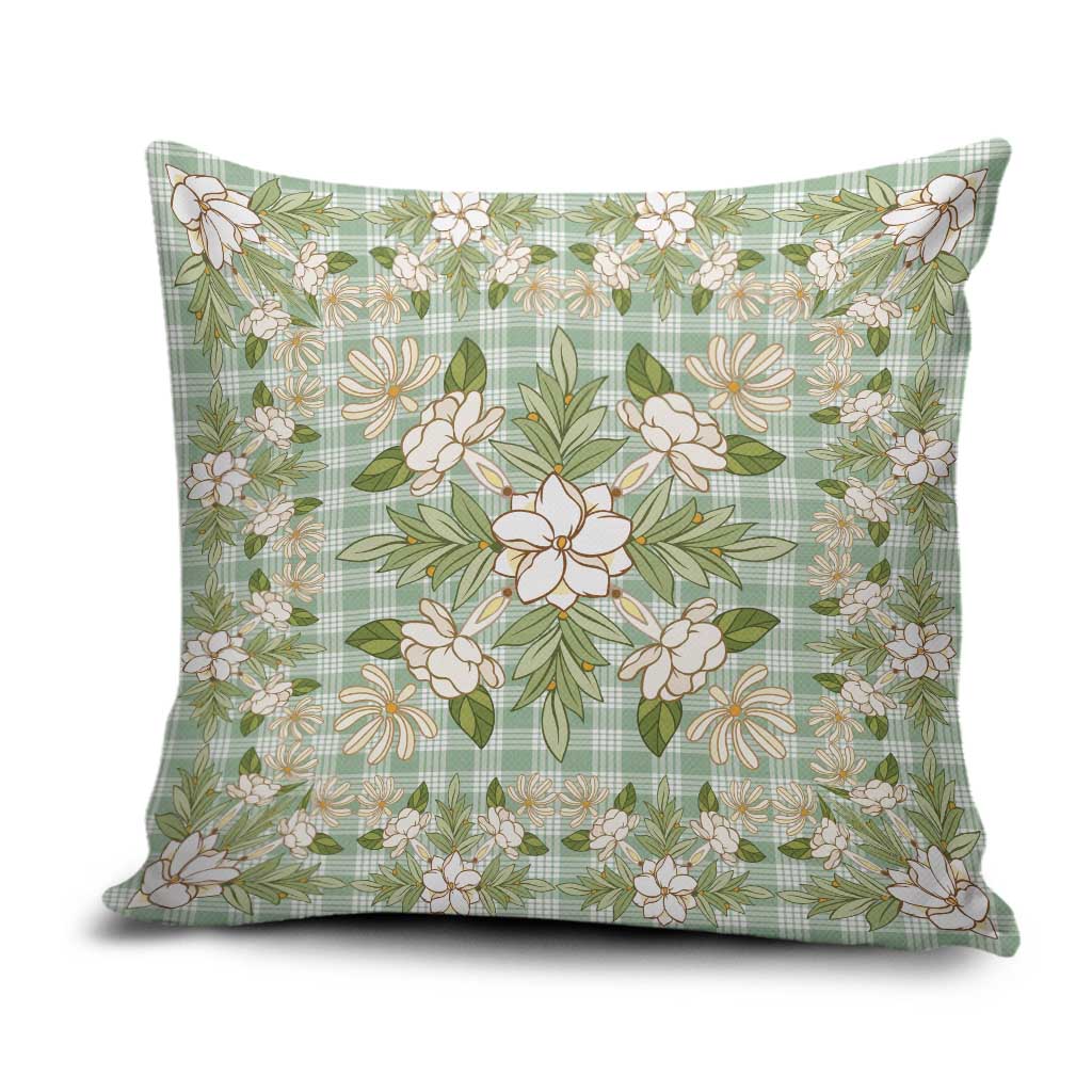 Squares Maile Leaf Pillow Cover Turquoise Palaka Hawaiian Quilt Pattern - Polynesian Pride