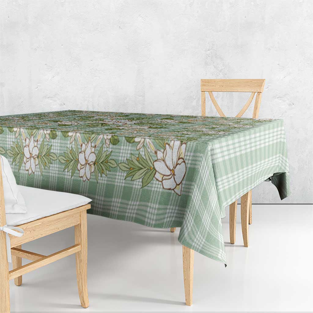 Squares Maile Leaf Tablecloth Turquoise Palaka Hawaiian Quilt Pattern - Polynesian Pride