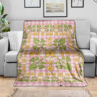 Squares Puakenikeni and Kalo Blanket Pink Palaka Hawaiian Quilt Pattern - Polynesian Pride