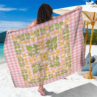 Squares Puakenikeni and Kalo Sarong Pink Palaka Hawaiian Quilt Pattern - Polynesian Pride