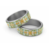 Squares Puakenikeni and Kalo Classic Ring Turquoise Palaka Hawaiian Quilt Pattern - Polynesian Pride